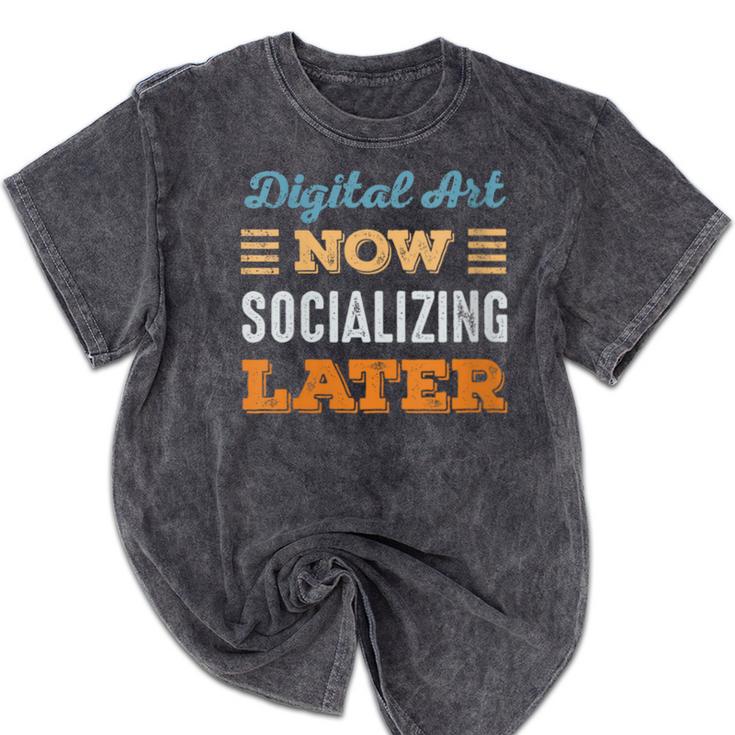 Digital Art Now Minimal Socializing Introvert Vintage Mineral Wash Tshirts