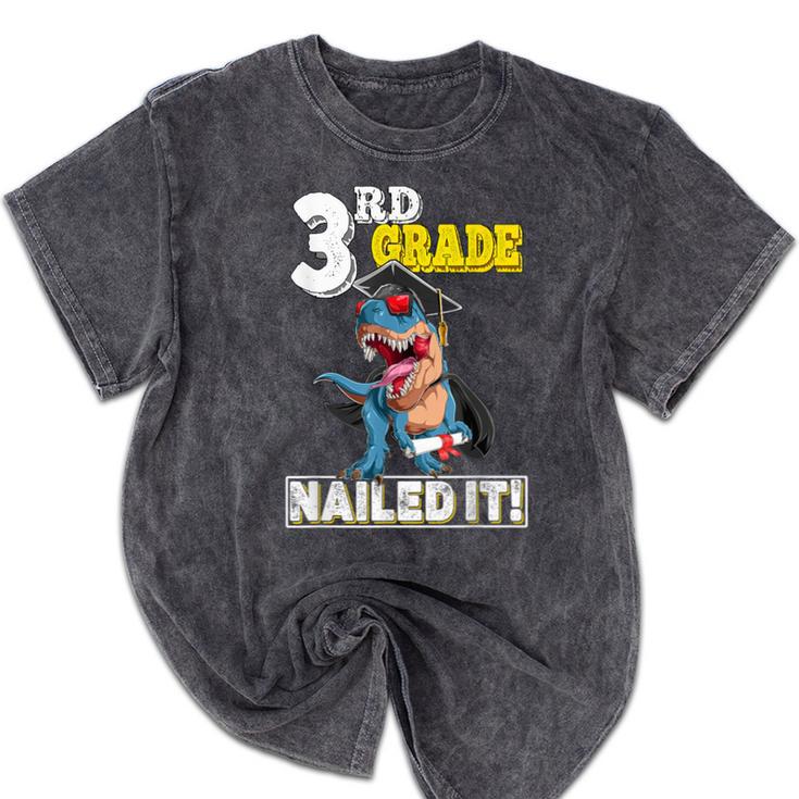 Dinosaur Graduation Cap Gown 3rd Grade Graduate Nailed It Mineral Wash Tshirts