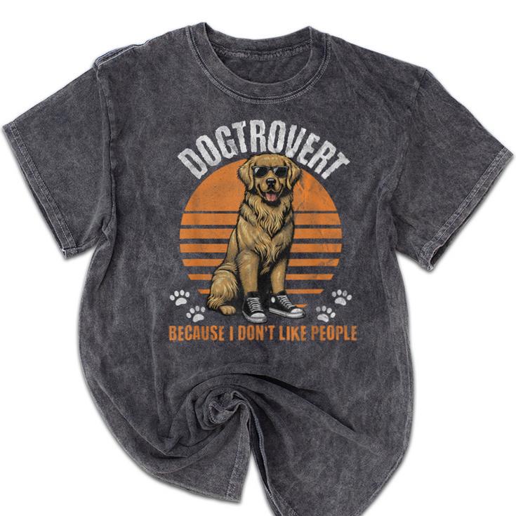 Dogtrovert Definition For Introvert Dog Lovers Mineral Wash Tshirts