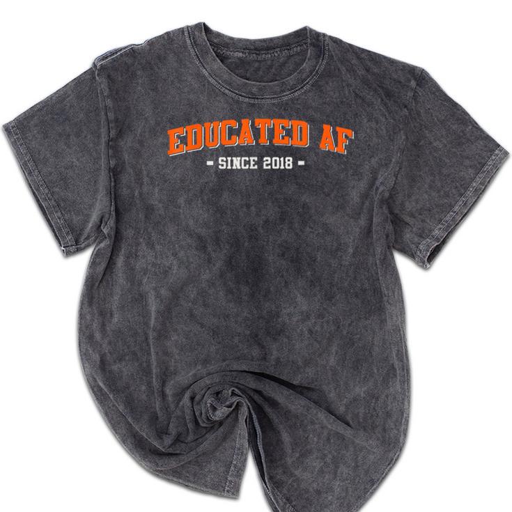 Educated AF 2018 Graduation Mineral Wash Tshirts