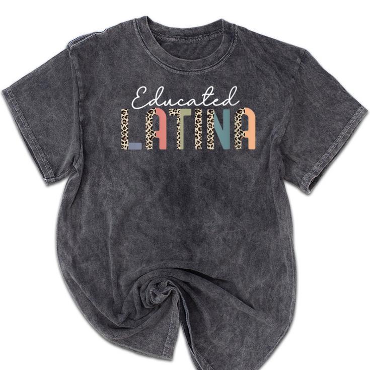Educated Latina Proud Graduate Latinas Pride Graduation Mineral Wash Tshirts