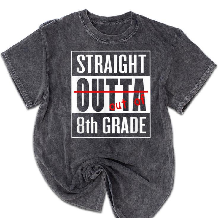 Eighth Grade Graduation Shirt Straight Outta 8th Grade Mineral Wash Tshirts