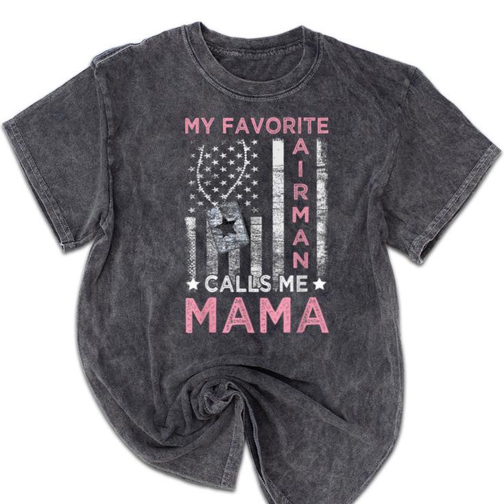 My Favorite Airman Calls Me Mama Airman Graduation Mom Mineral Wash Tshirts