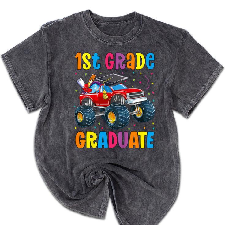 First Grade Graduation Monster Truck 1st Grade Graduate Mineral Wash Tshirts