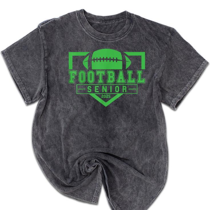 Football Senior Night Football Senior 2025 Graduation 24 Mineral Wash Tshirts
