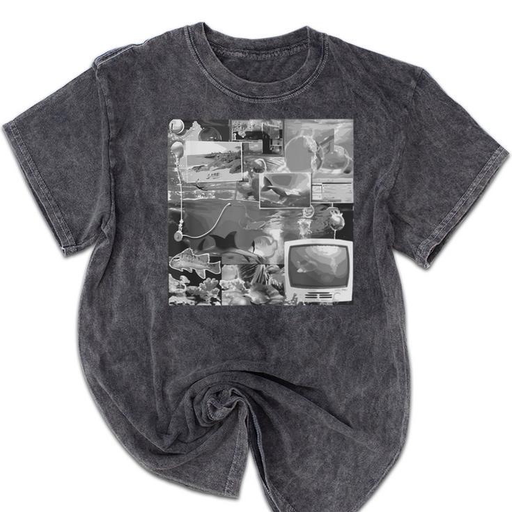 Frutiger Aero Y2K Old School Retro Vibes Mineral Wash Tshirts