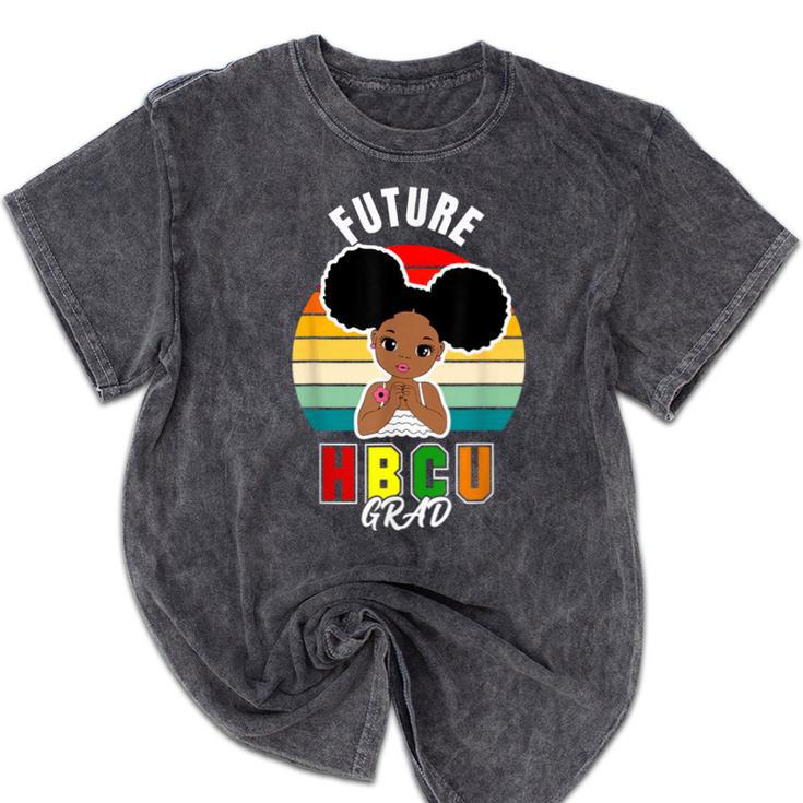 Future HBCU Grad Graduate Afro Girl College Graduation Mineral Wash Tshirts