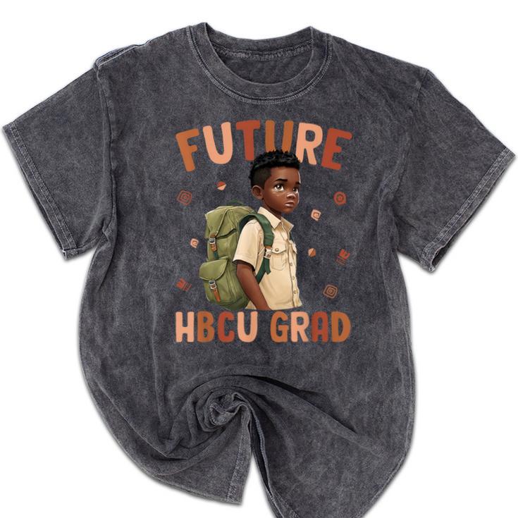 Future HBCU Grad History Month Graduation Boys Kids Mineral Wash Tshirts