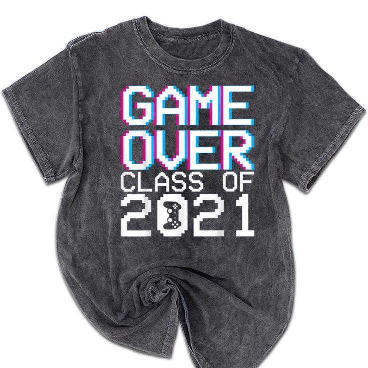 Game Over Class Of 2021 Video Games Graduation Gamer Mineral Wash Tshirts