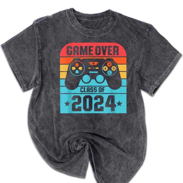 Game Over Class Of 2024 Shirt Students Graduation Mineral Wash Tshirts