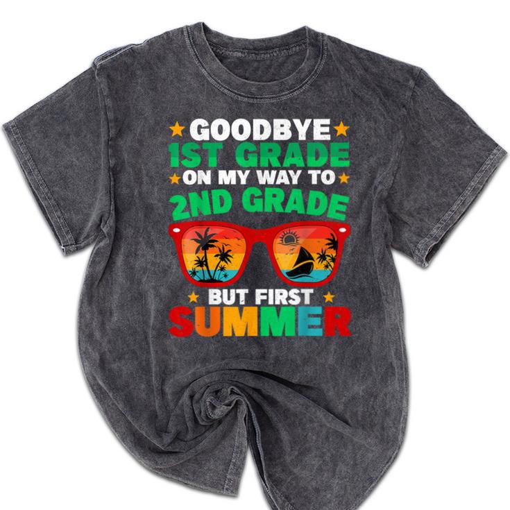 Goodbye 1st Grade First Summer Graduation Last Day Boys Mineral Wash Tshirts