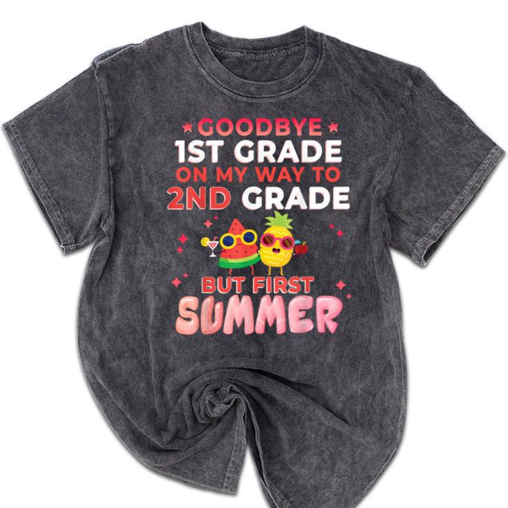 Goodbye 1st Grade Graduation To 2nd Grade Hello Summer Mineral Wash Tshirts