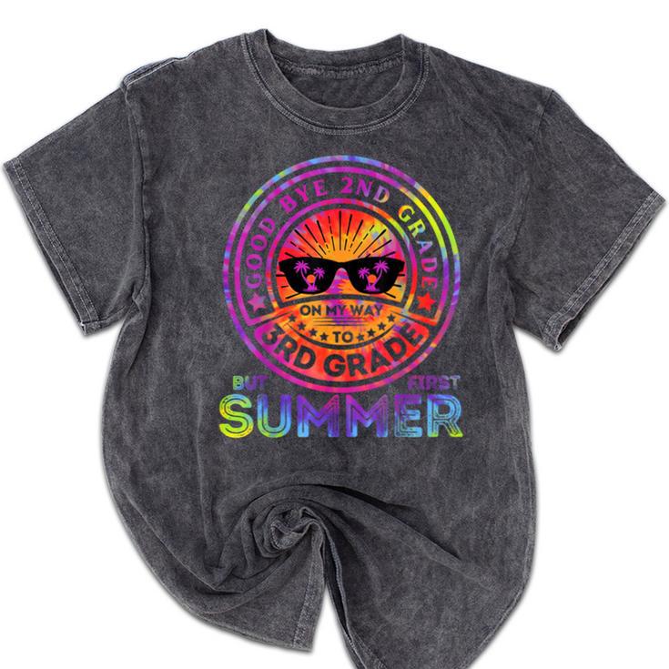 Goodbye 2nd Grade Graduation To 3rd Grade First Summer Kids Mineral Wash Tshirts