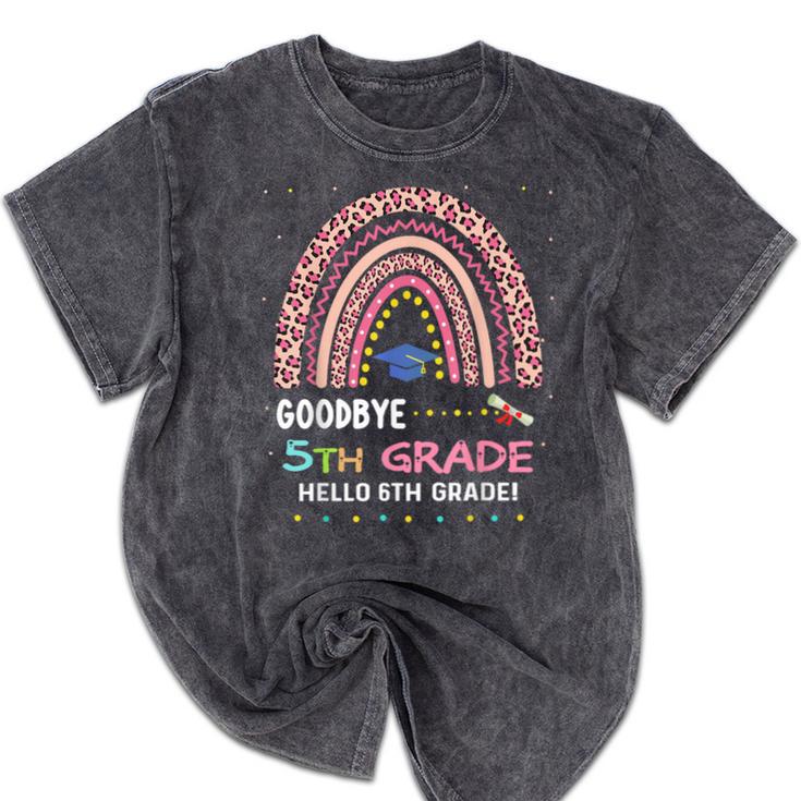 Goodbye 5TH Grade Graduation 2024 Hello 6TH Grade Rainbow Mineral Wash Tshirts