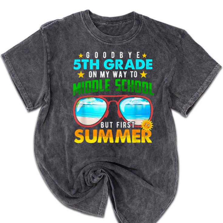 Goodbye 5th Grade Graduation To 6th Grade Hello Summer Kids Mineral Wash Tshirts