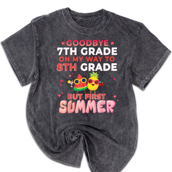 Goodbye 7th Grade Graduation To 8th Grade Hello Summer Mineral Wash Tshirts