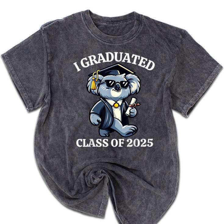 I Graduated Graduate Class Of 2025 Koala Graduation Mineral Wash Tshirts