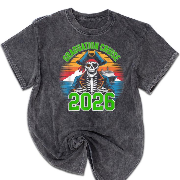 Graduation Cruise 2026 Group Pirate Matching Voyage Mineral Wash Tshirts