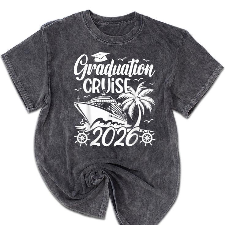 Graduation Cruise Trip 2026 Vacation Graduate Cruising Mineral Wash Tshirts