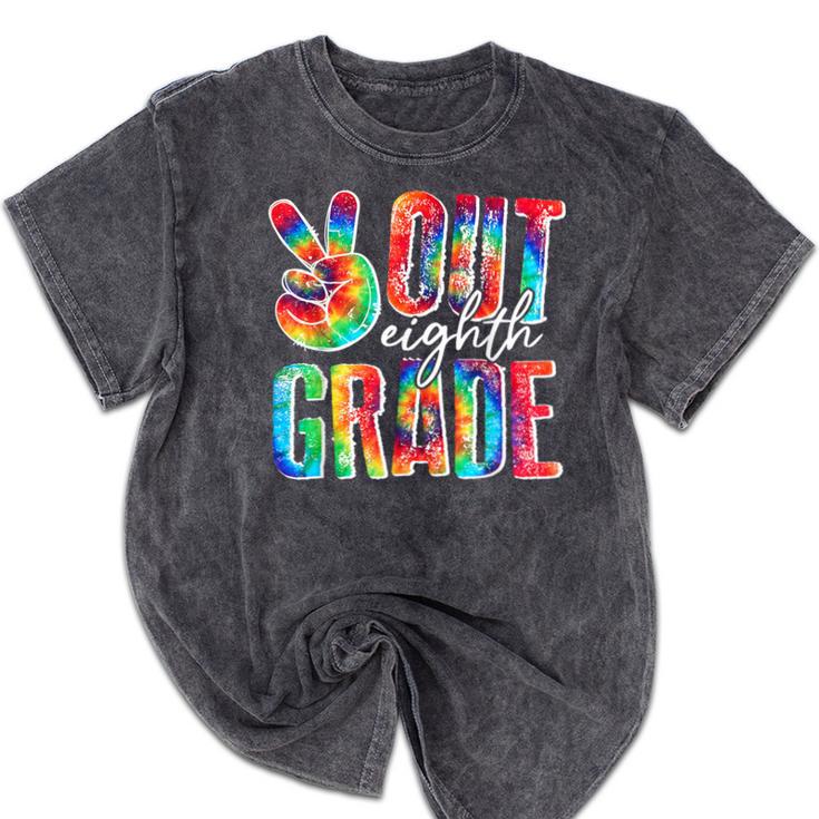 Graduation Peace Sign Out Eighth Grade Tie Dye Hippie Mineral Wash Tshirts
