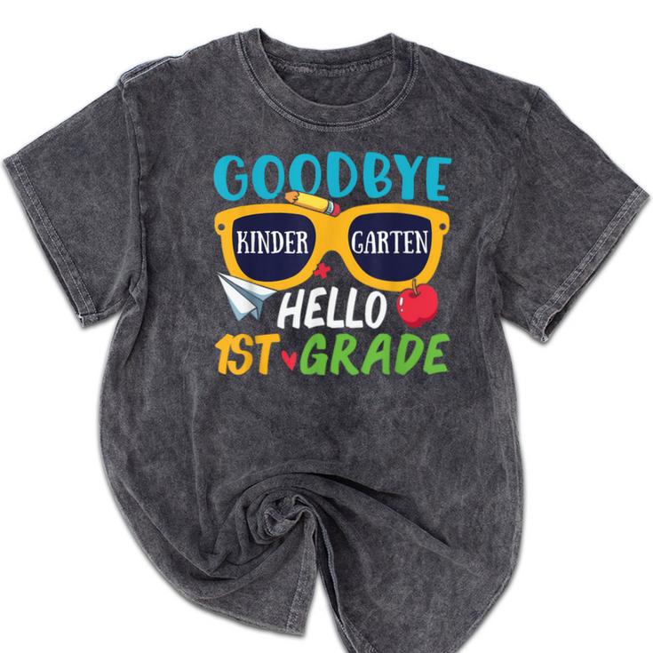 Graduation Shirt Goodbye Kindergarten Hello 1st Grade School Mineral Wash Tshirts