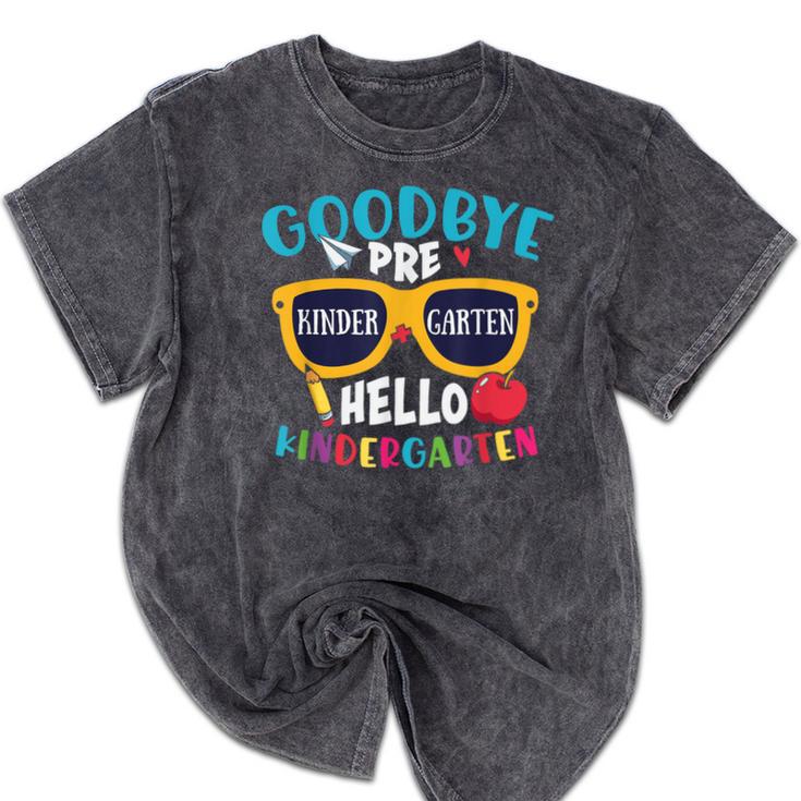 Graduation Shirt Goodbye PreK Hello Kindergarten School Mineral Wash Tshirts