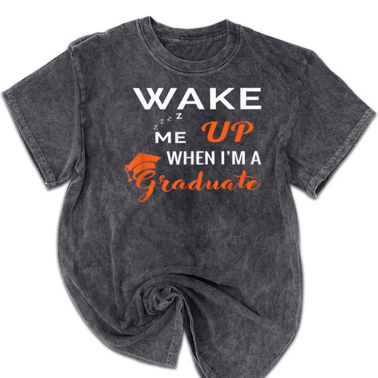Graduation Shirt High School And College For Sleepy Graduate Mineral Wash Tshirts