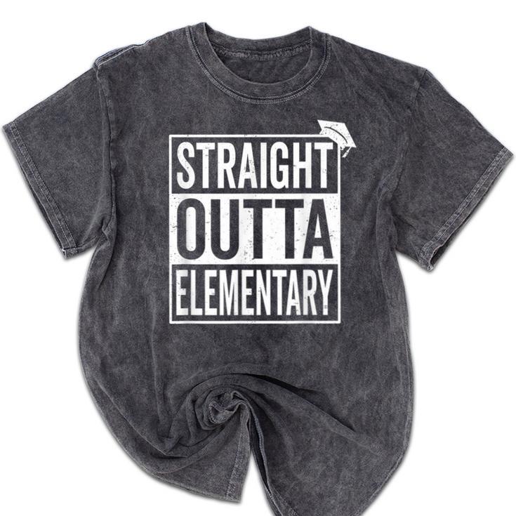 Graduation Shirt Straight Outta Elementary Mineral Wash Tshirts