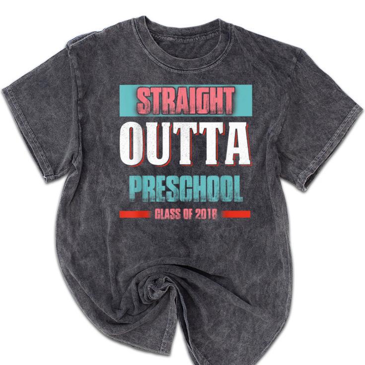 Graduation Shirt Straight Outta Preschool Class Of 2018 Tee Mineral Wash Tshirts