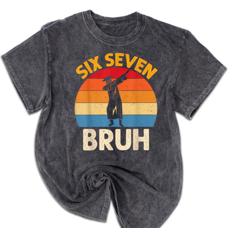 Graduation Six Seven Bruh Dabbing 67 Meme 6 7 Boys Kids Mineral Wash Tshirts