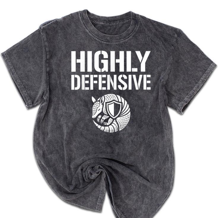 Highly Defensive Armadillo Shield Introvert Boundaries Mineral Wash Tshirts