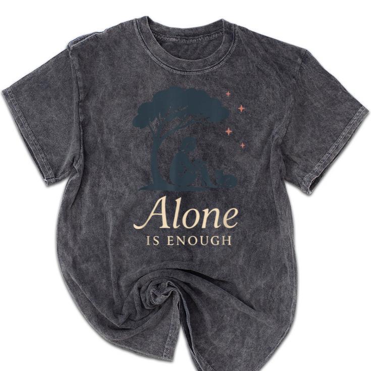 Introvert Alone Is Enough Social Battery Low Antisocial Mineral Wash Tshirts