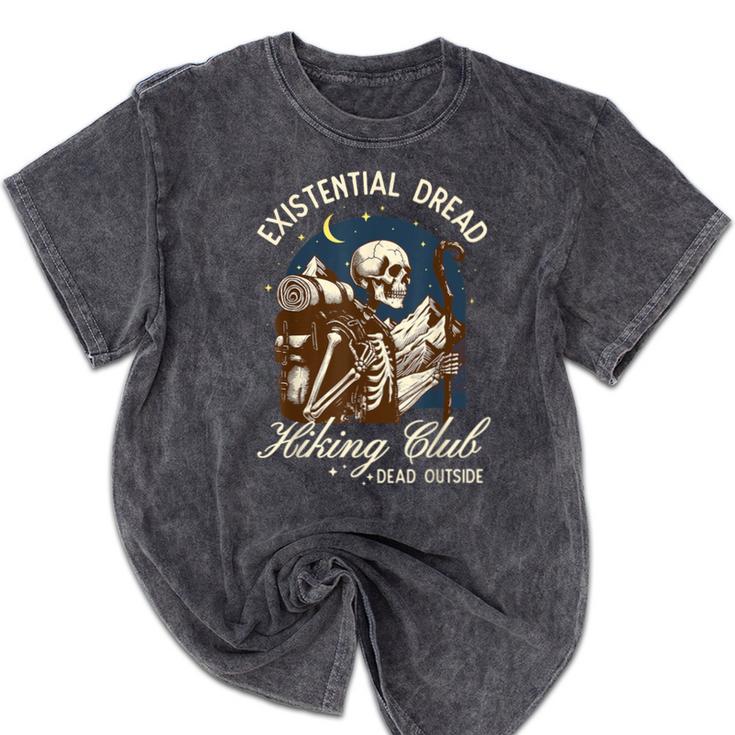 Introvert Hiking Club Antisocial Overthinking Anxiety Mineral Wash Tshirts
