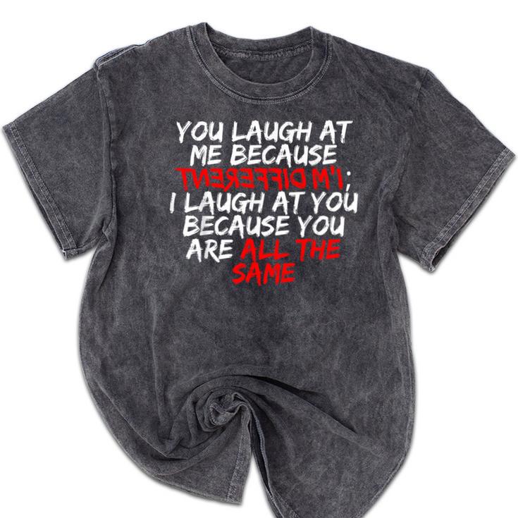 Introvert Quote With Backwards I'm Different Mineral Wash Tshirts