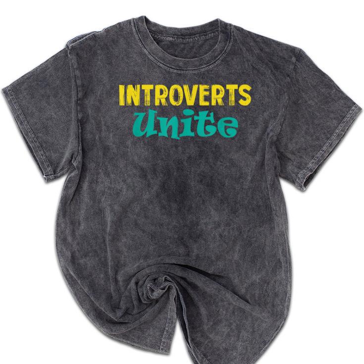 Introverts Unite I Introvert Mineral Wash Tshirts