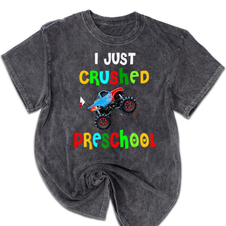I Just Crushed Preschool Monster Graduation Mineral Wash Tshirts