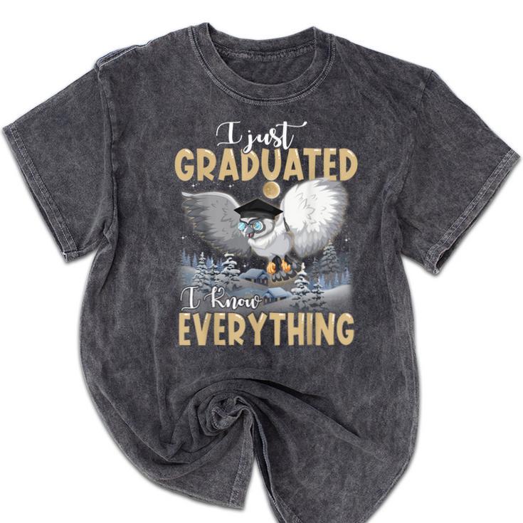 I Just Graduated I Know Everything Graduation Mineral Wash Tshirts