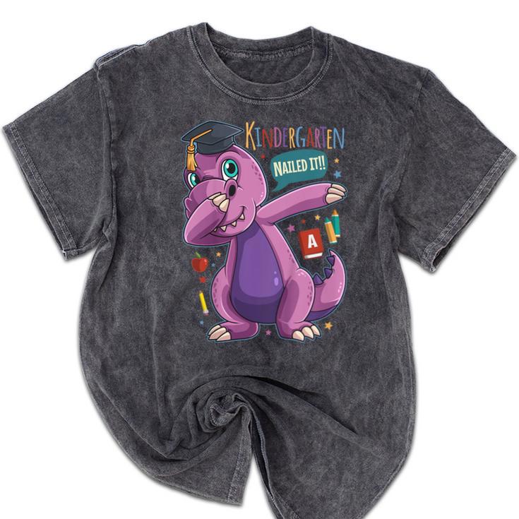 Kids Dabbing T Rex Graduation Kindergarten Class Of 2019 Mineral Wash Tshirts