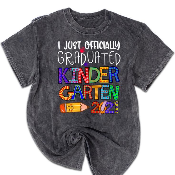 Kids Kindergarten Graduation Class Of 2021 Shirt I Just Graduated Mineral Wash Tshirts