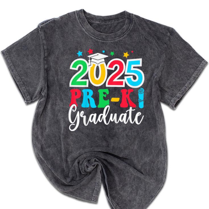 Kids Pre-K Graduate 2025 Preschool Graduation Class Of 2025 Kids Mineral Wash Tshirts