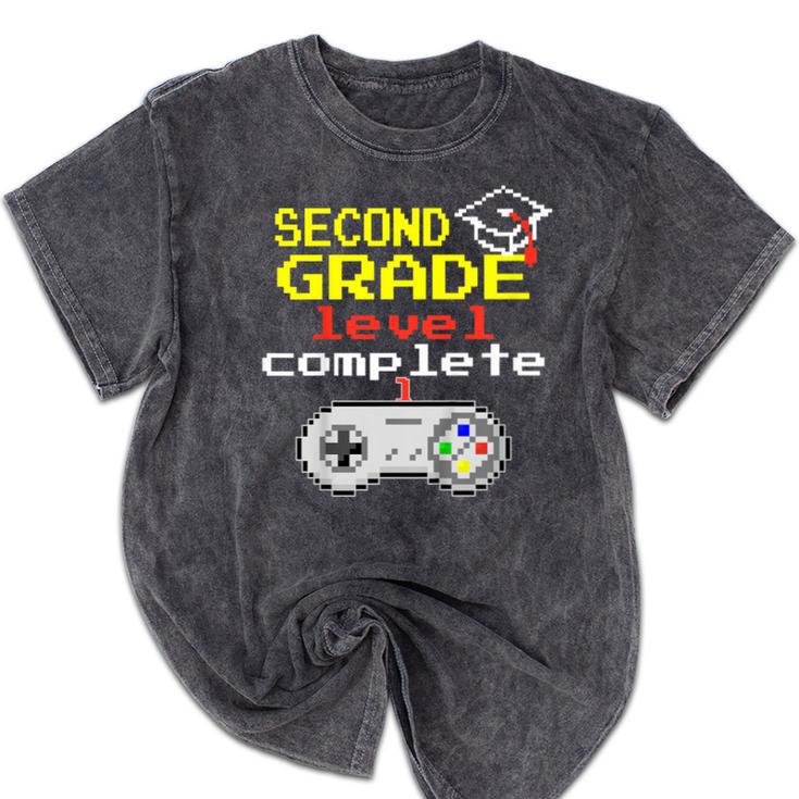 Kids Second Grade Graduation Video Game Shirt Mineral Wash Tshirts