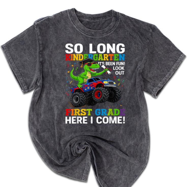 Kindergarten Graduate 2025 Kindergarten Graduation Dino Trex Mineral Wash Tshirts
