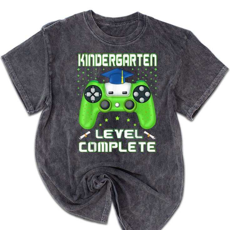 Kindergarten Graduation Level Complete Gamer Class 2024 Kids Mineral Wash Tshirts