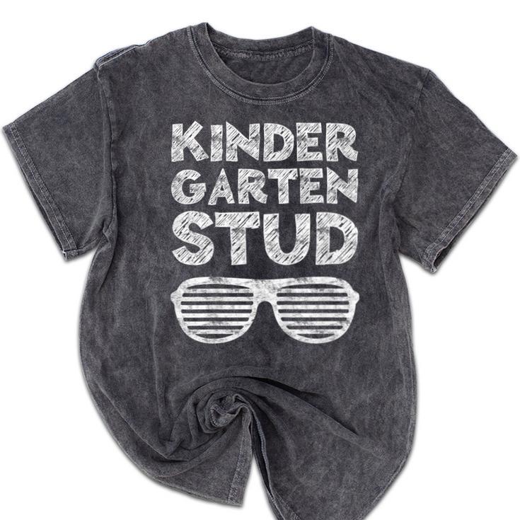 Kindergarten Stud Shirt Girl Boy Back To School Graduation Mineral Wash Tshirts
