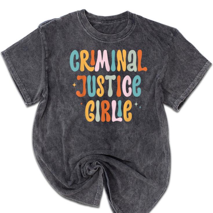 Lawyer True Crime Lover Addict Graduation Apparel Criminal Justice Girlie Major Degree Future Detective Mineral Wash Tshirts