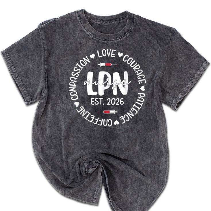 Licensed Practical Nurse Est 2026 LPN LVN Nursing Graduation Mineral Wash Tshirts