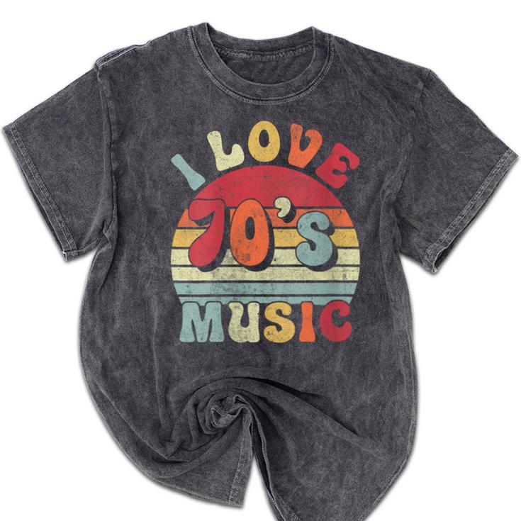 I Love 70's Music Retro Style Nostalgia Cassette 1970s Party Mineral Wash Tshirts