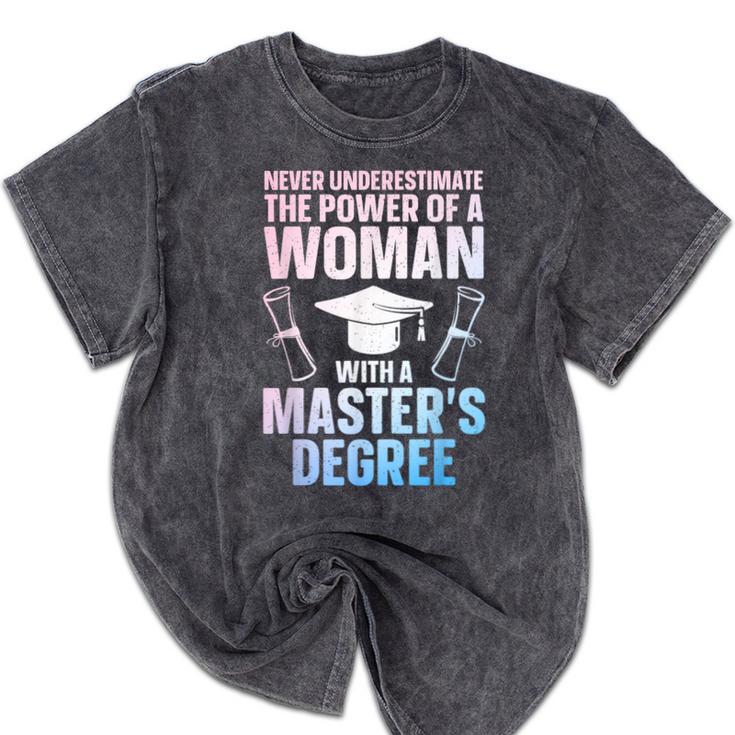 Masters Degree Graduation Art For Women Girls Masters Degree Mineral Wash Tshirts
