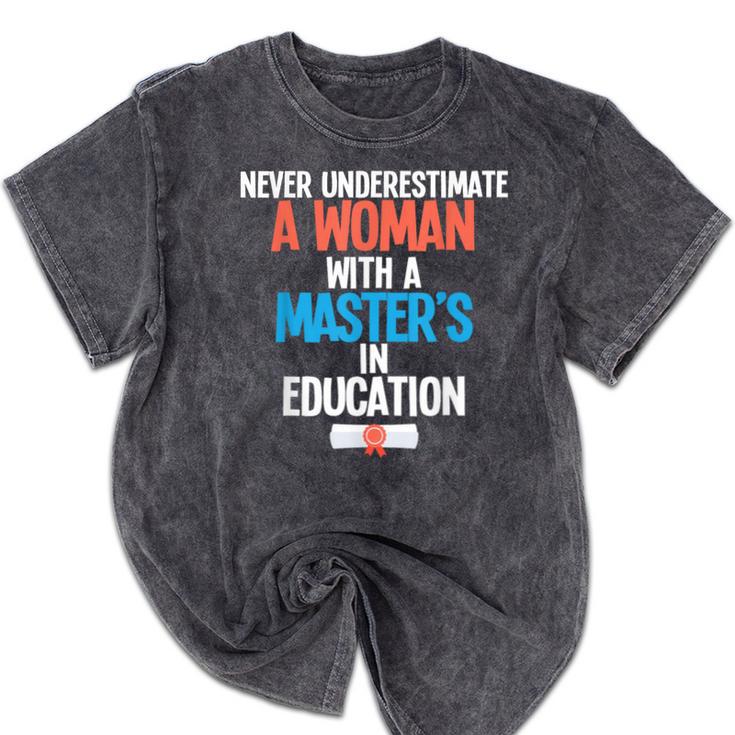 Masters In Education Degree Graduation Women MeD Mineral Wash Tshirts