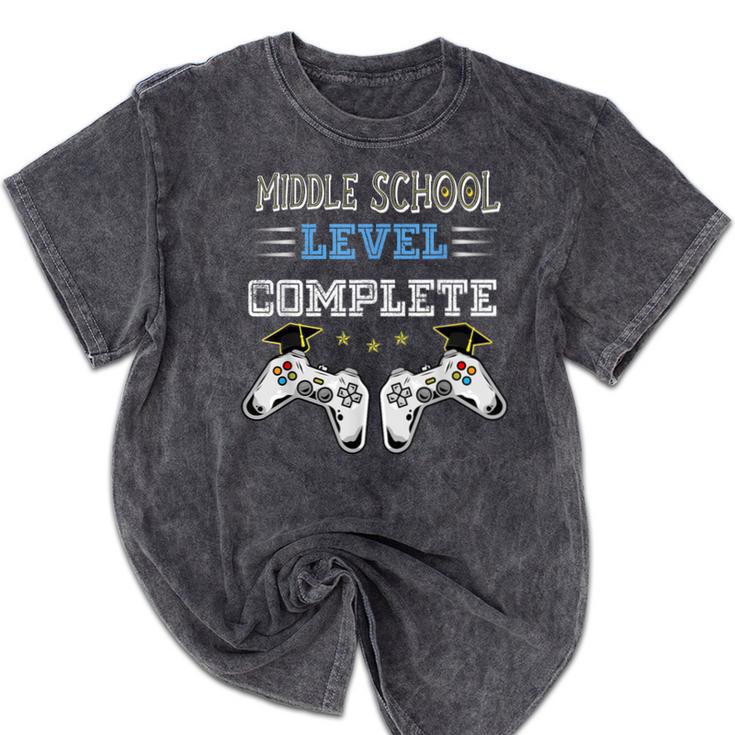 Middle School Level Complete Gaming Class Of 2022 Graduation Mineral Wash Tshirts